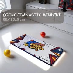 Çocuk jimnastik minderi 60x120x5 cm, anaokulu ve ev kullanımı için yumuşak ve güvenli zemin minderi