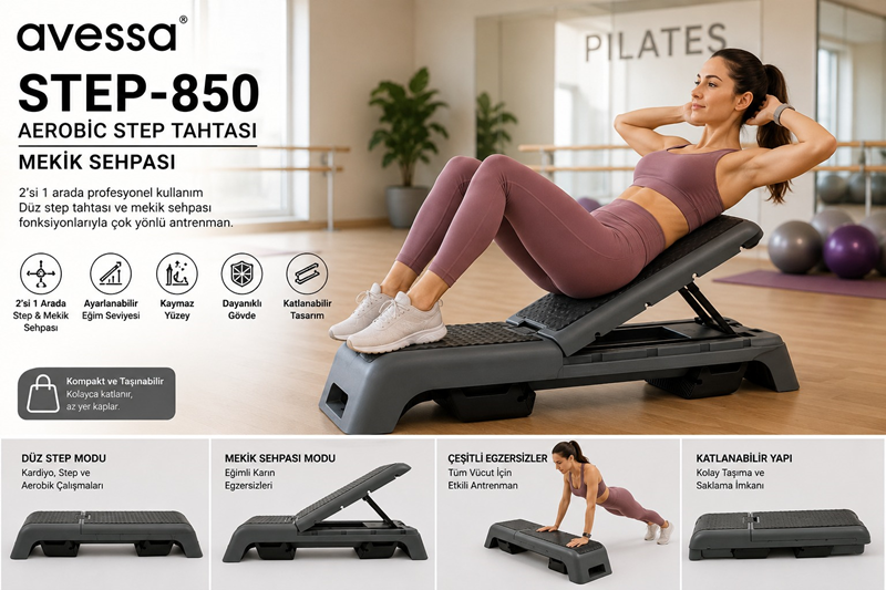 AVESSA STEP-850 AEROBİC STEP TAHTASI - MEKİK SEHPASI