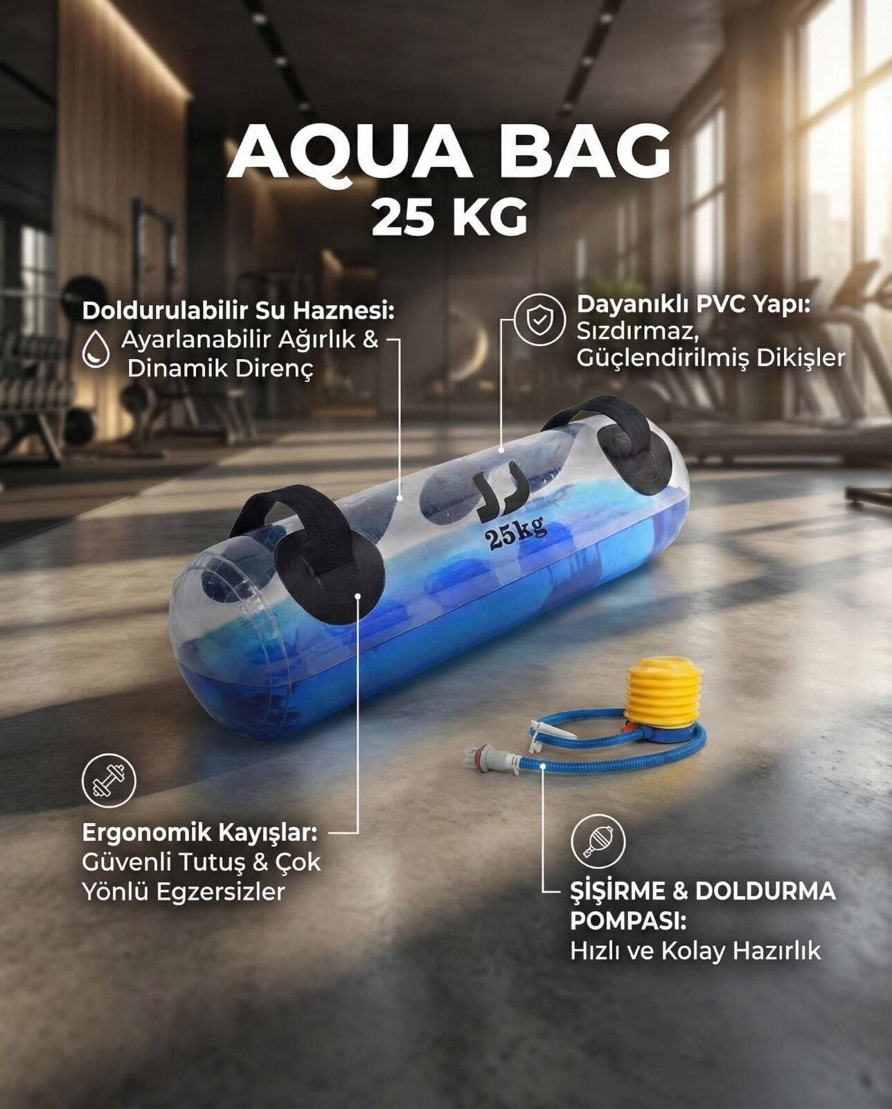 Avessa Psp-25 Kg Sulu Ağırlık Çalışma Çantası 5-25 Kg - Ağırlık ve Dambıl | ASSA SPOR