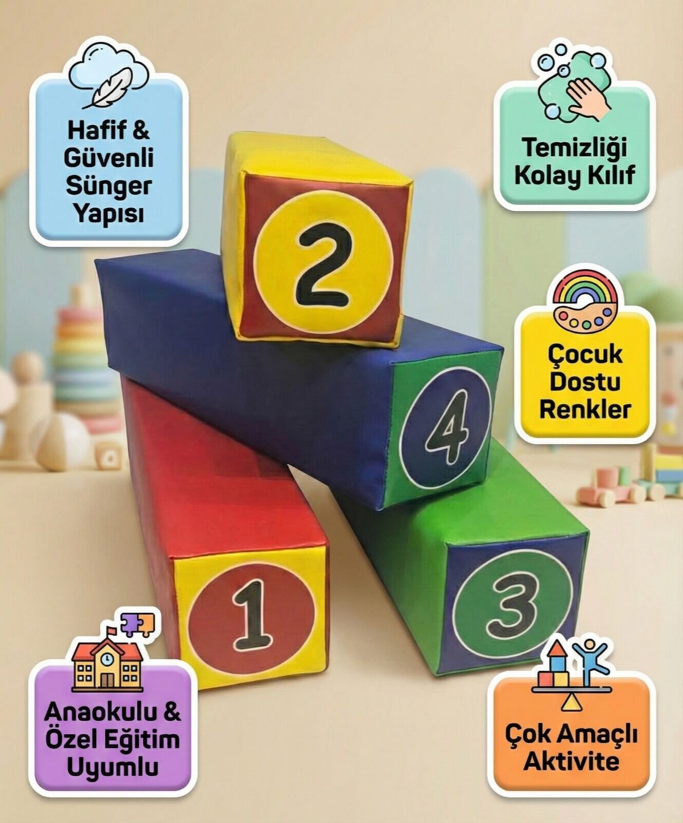 motor beceri çubuk minder seti