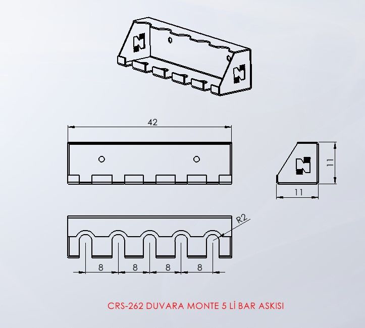 DUVARA MONTE 5'Lİ BAR ASKISI