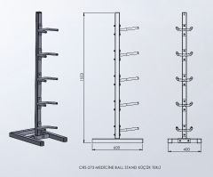 Medicine Ball Stand Küçük Tekli Yan Görünüm