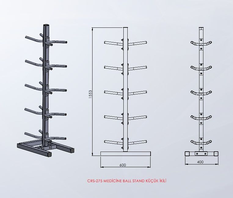 ASSA SPOR Medicine Ball Stand Küçük İkili - Spor Ekipmanı Üretimi
