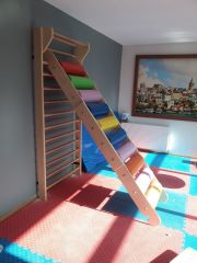 Renkli Basamak Tırmanma Oyun Merdiveni Yan Görünüm