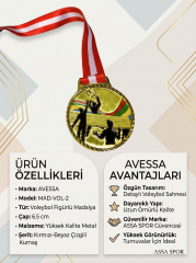 AVESSA MAD-VOL-2 VOLEYBOL FİGÜRLÜ MADALYA 6.5 CM