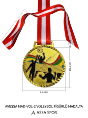 AVESSA MAD-VOL-2 VOLEYBOL FİGÜRLÜ MADALYA 6.5 CM