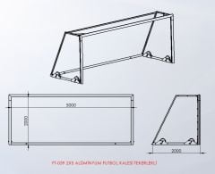 2X5 ALÜMİNYUM FUTBOL KALESİ TEKERLEKLİ
