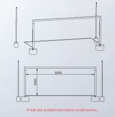 2X5 ALÜMİNYUM FUTBOL KALESİ MAPALI