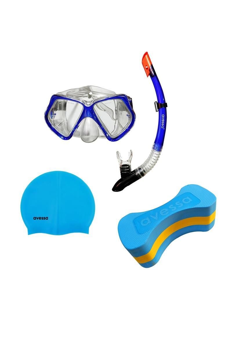 ASSA SPOR Avessa 3'Lü Yüzme Antrenman Seti Mavi -Sarı - Spor Ekipmanı Üretimi