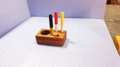 Ahşap Kalemlik Tip-2 (Ceviz) Yan Görünüm