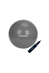 Avessa Pilates Topu 55 Cm Gri Pompalı - Profesyonel Pilates Topu | ASSA SPOR