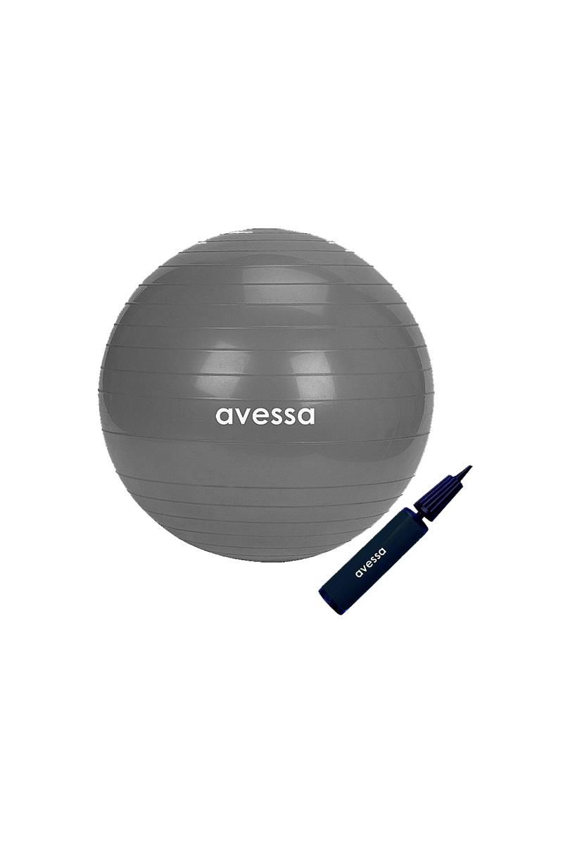 ASSA SPOR Avessa Pilates Topu 65 Cm Gri Pompalı - Pilates Ekipmanı Üretimi