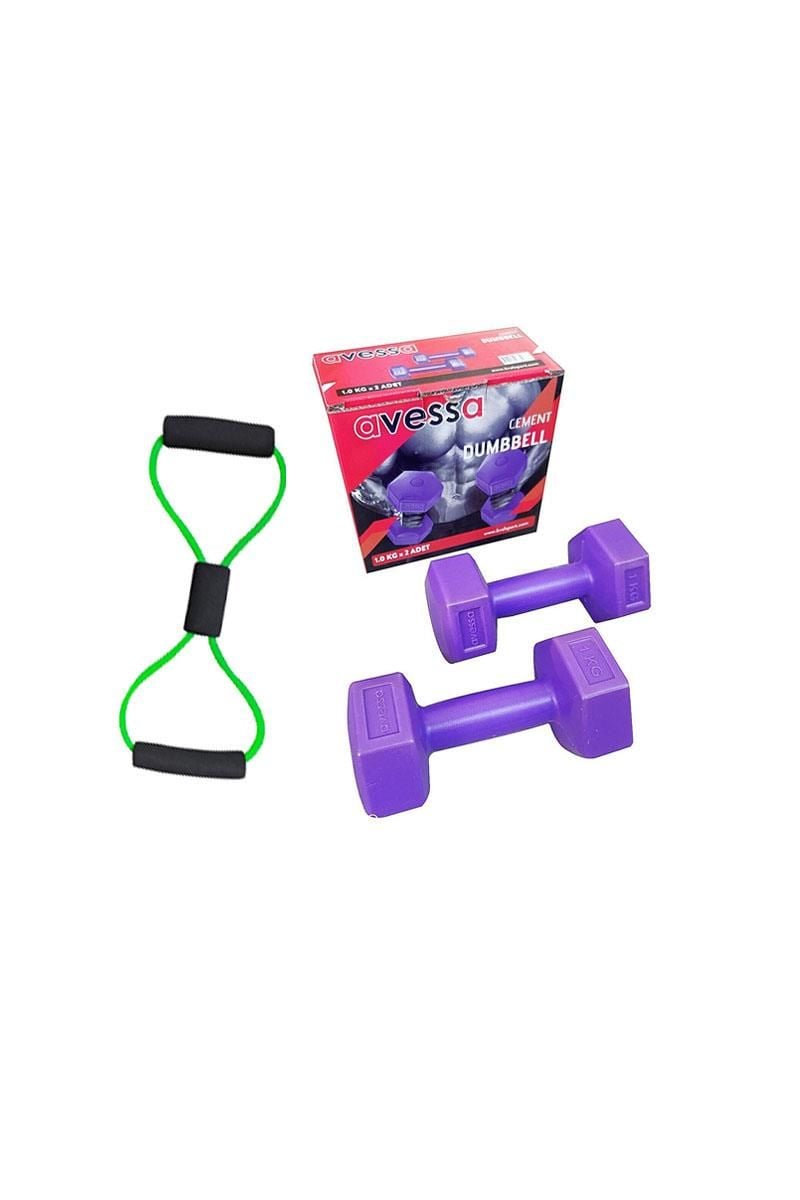 ASSA SPOR Avessa 1 Kg Dambıl Set & Avessa Ayak-Göğüs Egzersiz Aleti Mb-46029 - Dambıl Üretimi