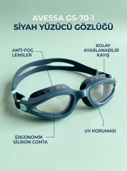 AVESSA GS-70-1 SİYAH YÜZÜCÜ GÖZLÜĞÜ