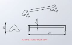 Amut Barı Uzun Siyah Yan Görünüm