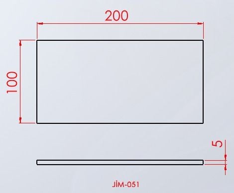 JİM-051 Standart jimnastik minderi teknik ölçü çizimi