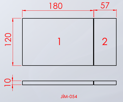 JİM-054 Gökkuşağı tünel minder teknik ölçü çizimi