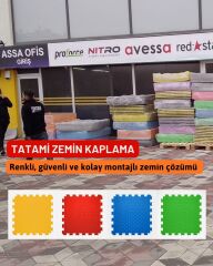 ASSA SPOR Tatami 100X100 Cm 26 Mm Sarı-Siyah Genel Görünüm