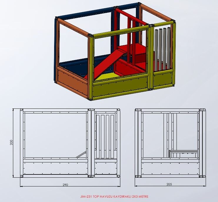 Top Havuzu Kaydıraklı 2X3 Metre - Aktivite Oyun Ekipmanı | ASSA SPOR