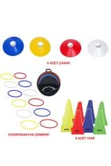 ASSA SPOR Avessa 28'Li Antrenman Set Çanak 8'Li Huni 8'Li Koordinasyon Çemberi 12'Li - Spor Ekipmanı Üretimi