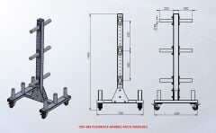Plate Rack - Barbell Rack Tekerlekli | Spor Salonu İçin CrossFit Ekipmanı