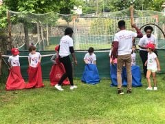 Çuval Yarışı Çuvalı Küçük Kırmızı Spor Salonu Kullanımı