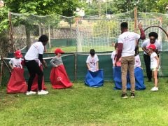 Çuval Yarışı Çuvalı Küçük Mavi Yan Görünüm