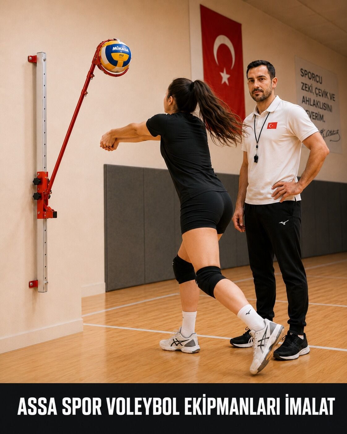 Duvar Tipi Voleybol Manşet Pas Makinası
