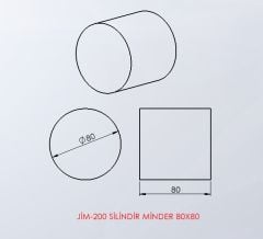 Silindir Minder 80X80 Cm Yan Görünüm
