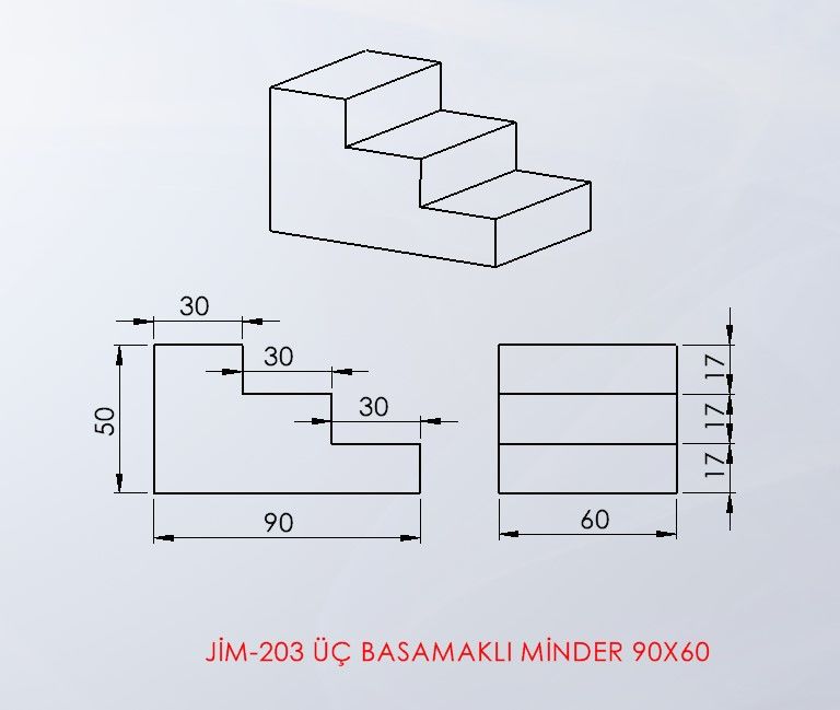ASSA SPOR Üç Basamaklı Minder 90X60 Cm - Jimnastik Minderi Üretimi