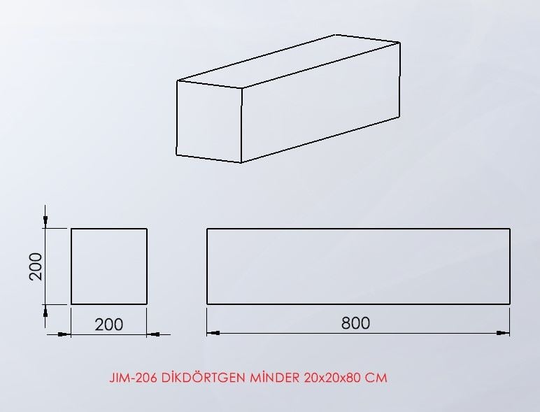 DİKDÖRTGEN MİNDER 20x20x80 CM