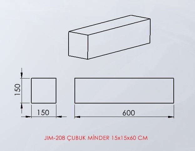 ÇUBUK MİNDER 15x15x60 CM