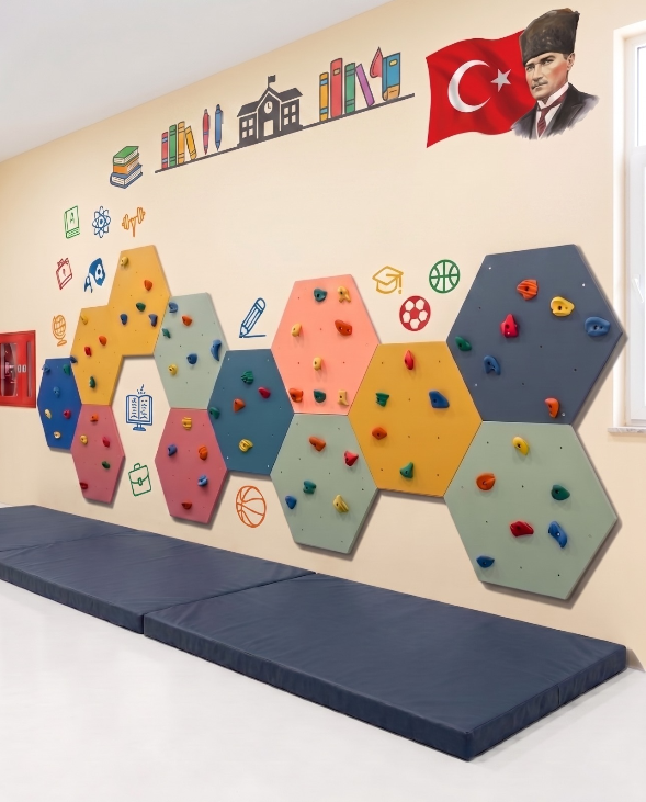 Petek Model Tırmanma Duvarı Seti - Profesyonel Jimnastik Ekipmanı | ASSA SPOR