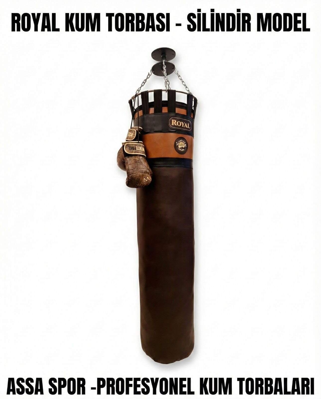 Royal Silindir Kum Torbası 150x45 cm – Profesyonel Yan Görünüm