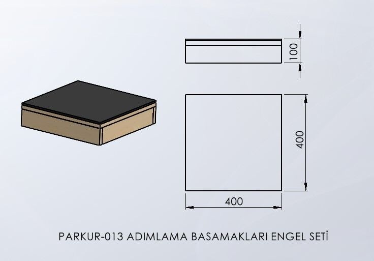 PARKUR-013 — Adımlama Basamakları Engel Seti teknik çizim ve ölçüler — ASSA SPOR