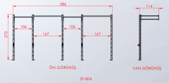 2 Rack 5 Bacak Yan Görünüm