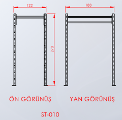 1 Rack 4 Bacak Yan Görünüm