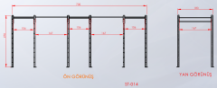 3 Rack 12 Bacak Yan Görünüm